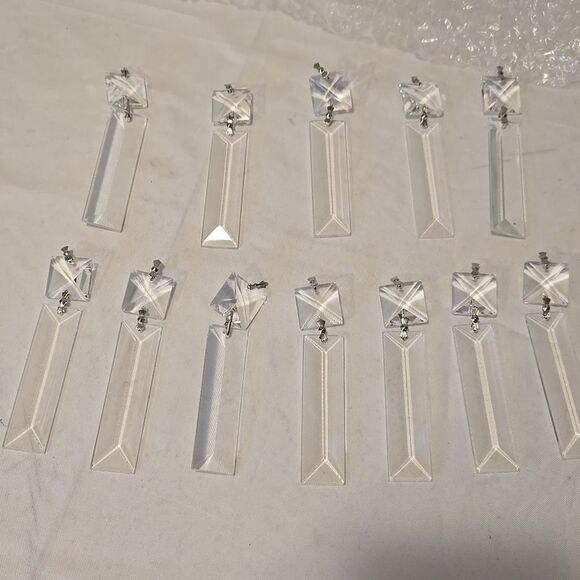 12 Crystal Chandelier Prisms 4" - Picture 1 of 13